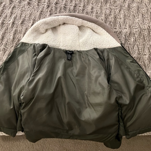Olive Green Puffer Jacket - Picture 2 of 3